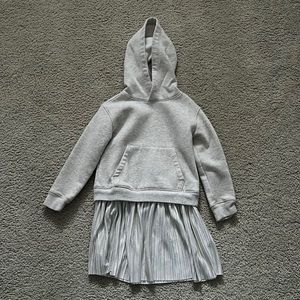J.Crew Girls' metallic-skirt hoodie dress in Sz 5